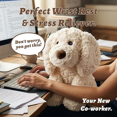 JUSTQUNSEEN White Stuffed Dog Plush Toy Sitting Puppy Animal Floppy Eared Cute Soft Cuddly Plushie for Newborn Baby Toddler Girls Boys Nursery Decor Birthday Shower Gift 12 Inch thumbnail 5