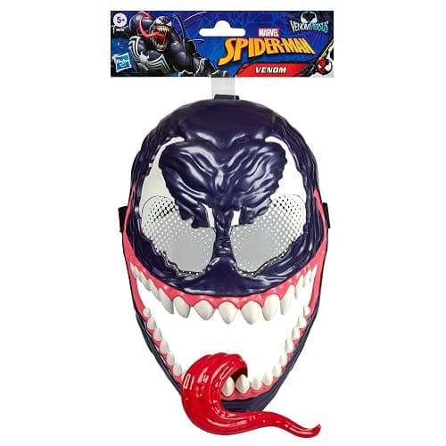 Marvel Spider-Man VenomVersus Venom Roleplay Mask For Kids Ages 5+, Creepy Costume Accessory With Movable Tongue Feature & Adjustable Strap, Great Gift For Kids thumbnail 2