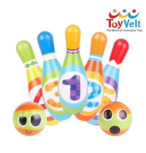 ToyVelt Kids Bowling Set - with 10 Bowling Pins & 2 Balls - Educational Early Development Indoor & Outdoor Games Set - for Toddlers & Infants Boys & Girls Ages 3,4,5-12 Years Old thumbnail 8