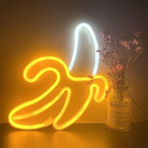 ENUOLI Banana Neon Signs,Banana Neon Light 11.4"x7.9" inch LED Neon Lights for Wall Decor,USB/Battery Powered Night Lamps Light Up Signs for Christmas,Birthday Party, Kids Living Room,Home Decor thumbnail 3