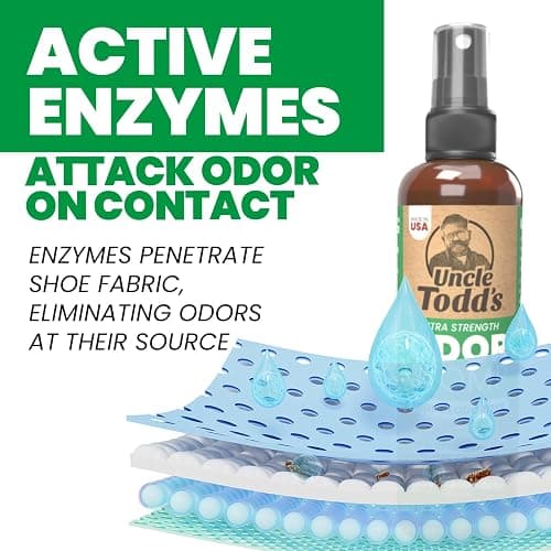 Uncle Todd's Shoe Deodorizer Spray - Proven & Powerful Enzyme Formula Spray for Shoe Odor Elimination in All Footwear (Mountain Fresh) thumbnail 6
