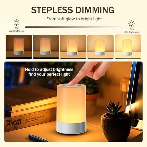 G Keni Baby Night Light, Rechargeable Nursery Night Light with Touch Control, Dimmable Soft Warm LED Bedside Lamp for Breastfeeding, Diaper Changing, Newborn Sleep Aid thumbnail 5