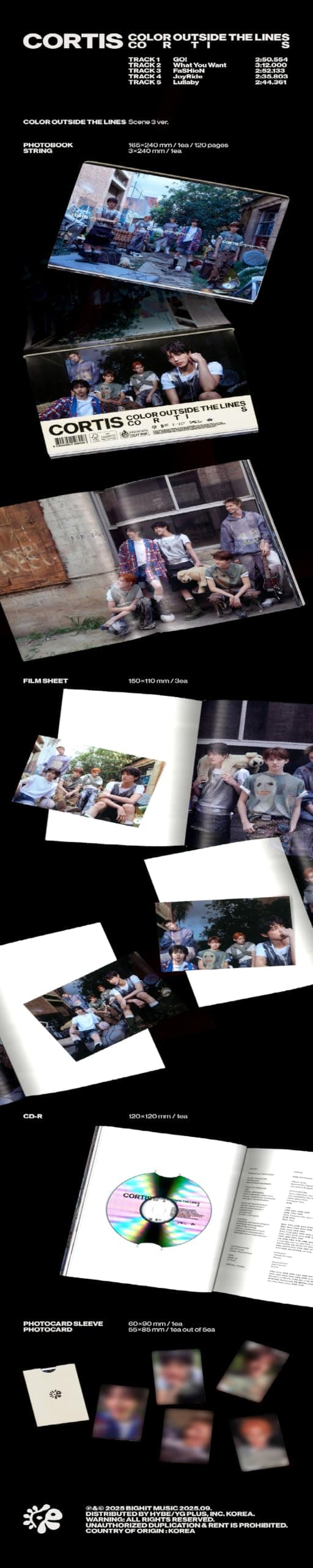 CORTIS COLOR OUTSIDE THE LINES 1st EP Album with Tracking Sealed (Standard Set(Scene1+Scene2+Scene3)) thumbnail 4