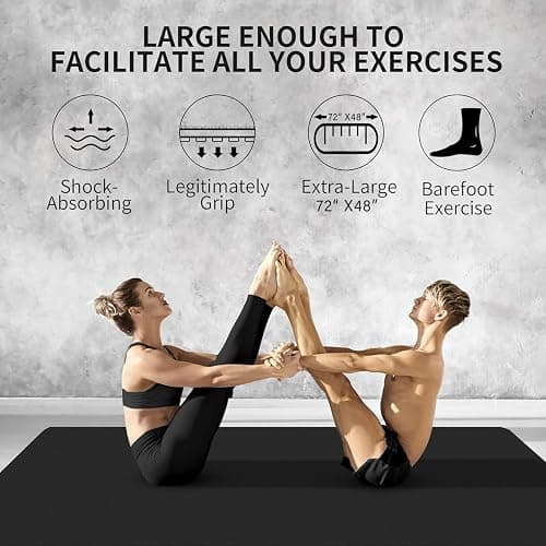 CAMBIVO Yoga Mat for Women and Men, Extra Long and Wide Exercise Mat(72"x48"/84"x30"), Large Non Slip Workout Mat for Yoga, Pilates, Fitness, Barefoot Workouts, Home Gym Studio thumbnail 5