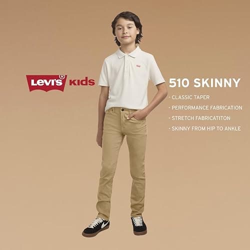 Levi's Boys' 510 Skinny Fit Destructed Jeans thumbnail 4