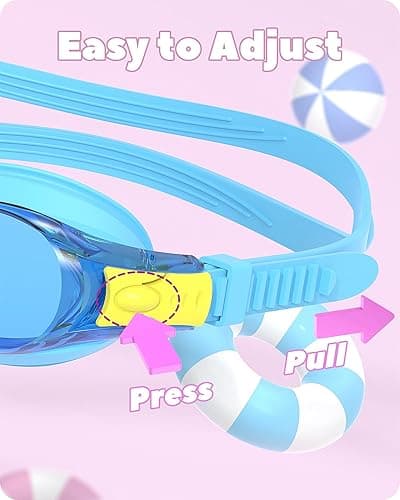 findway Kids Swim Goggles, Kids Swimming Goggles Anti-fog No Leaking Girls Boys for Age 3-12 - 1-pink Purple+teal Purple thumbnail 7