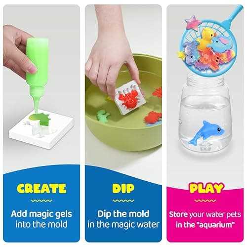 Magic Water Elf Toy Craft Kits for Kids, DIY Your Own Aqua Fairy Water Pets & Squishy Maker Toys with 10 Magic Gels and 8 Molds, Art Supplies Arts and Crafts for Kids Boys and Girls Ages 4-8 6-8 thumbnail 2