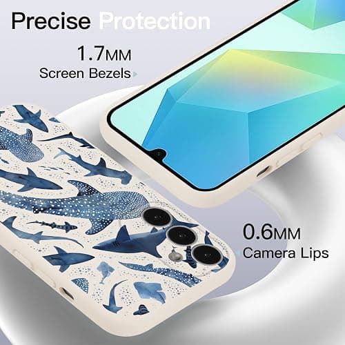 Jumkook Magnetic Case for Samsung Galaxy A16 5G 6.7", Summer Ocean Whale Printed, Cute Aesthetic Shark Pattern Women Girl, Compatible with Magsafe, Soft Silicone Cover for Samsung A16 5G thumbnail 5