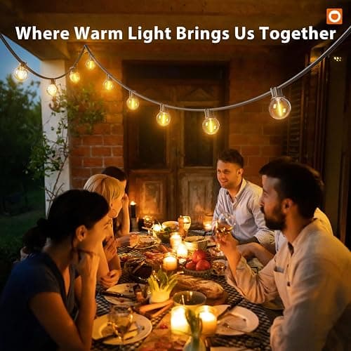 addlon 100FT Outdoor String Lights G40 with Remote, 54 LED Shatterproof Bulbs, Dimmable Patio Globe Lights Waterproof, Hanging Outside Lighting for Backyard, Garden, Deck, Balcony, Porch, Café, Decor thumbnail 7