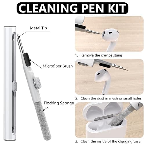 Ljusmicker for AirPods 4 Case Cover 2024 with Cleaner Kit,Soft Silicone Protective Cover for Apple AirPods 4th Generation for Women Men,AirPod 4 Case Accessories with Keychain-Light Grey thumbnail 6