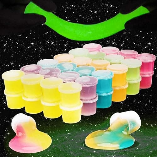 Glow in The Dark Party Favor Slime, Jumbo 50 Pack Galaxy Slime for Boys Girls Glow in The Dark Party, Small Size Slime for Kids Goody Bag Stuffer, Birthday, Idea.… thumbnail 5