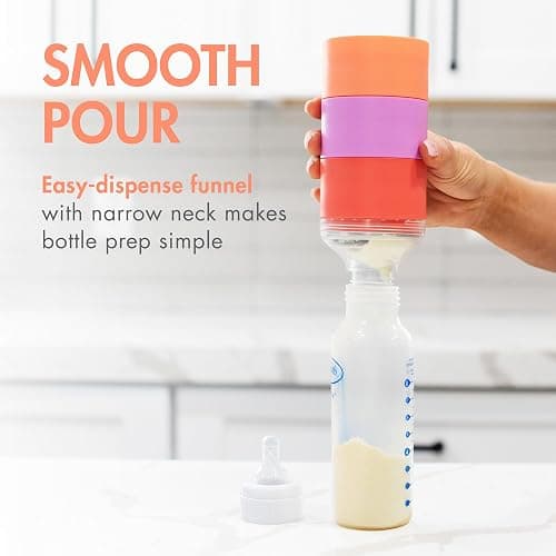 Boon Triful Baby Formula Dispenser On The Go - Insulated Stainless Steel Formula Containers with Stacking Design - Baby Bottle-Feeding Supplies for Travel - Pink thumbnail 6