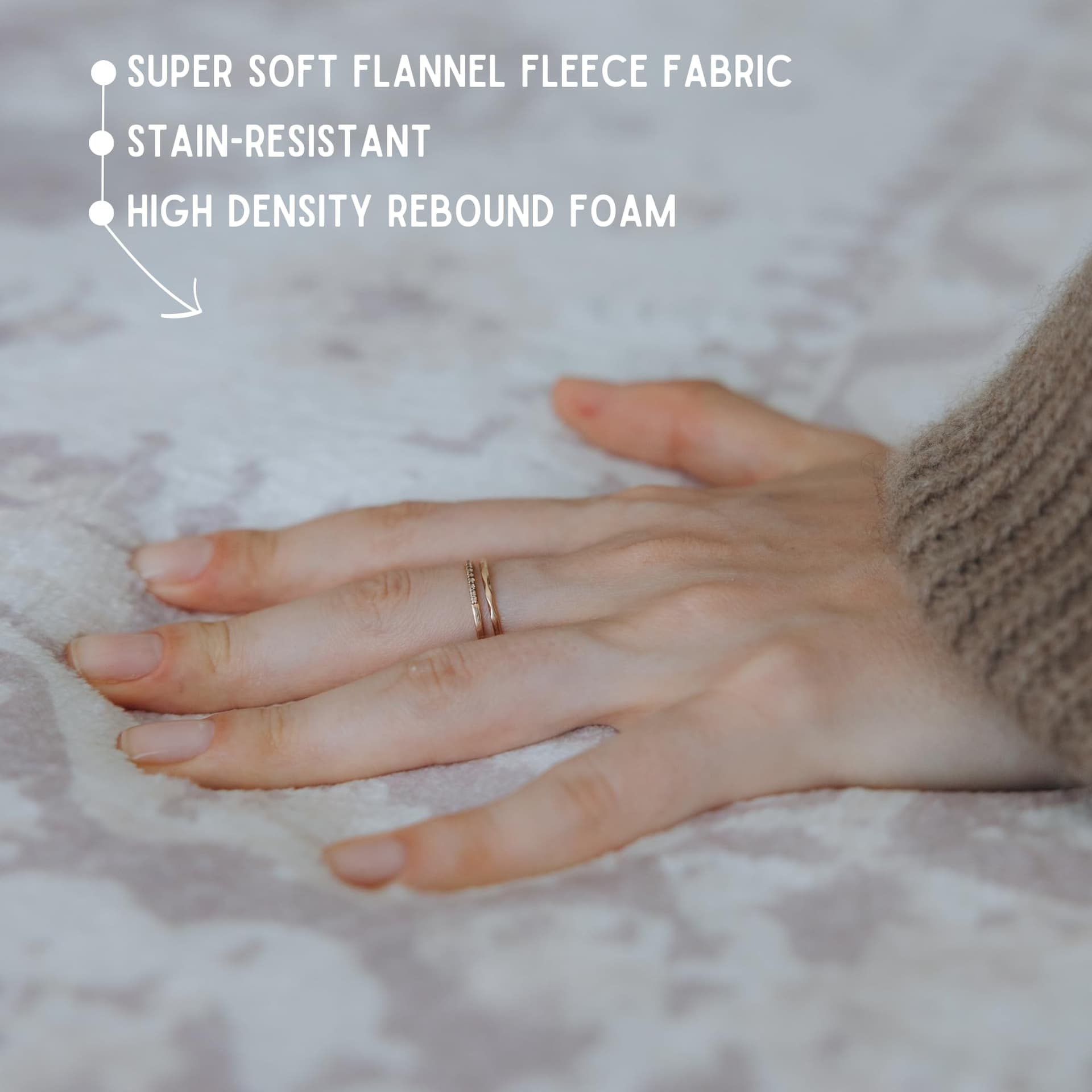 Luxurious Large Soft Baby Play Mat - Soft Padded Play Mat for Babies - Rebound Memory Foam Mat - Non Toxic Baby Play Rug - Large Baby Floor Mat for Tummy Time (Beige Distressed 140x200cm) thumbnail 7