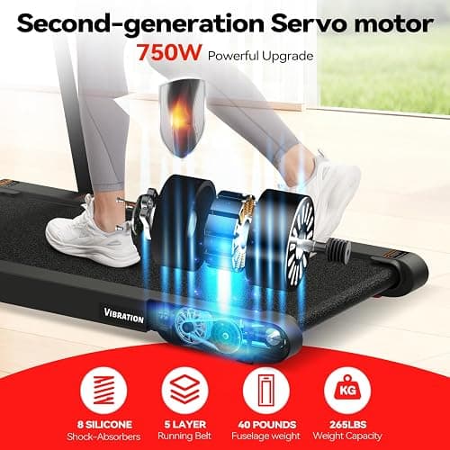 Sperax Walking Treadmill Pad with APP, 3 in 1 Under Desk Treadmill, 400W Low Noise Walking Vibration Pad with Remote Control,Portable Treadmills for Home Office thumbnail 8
