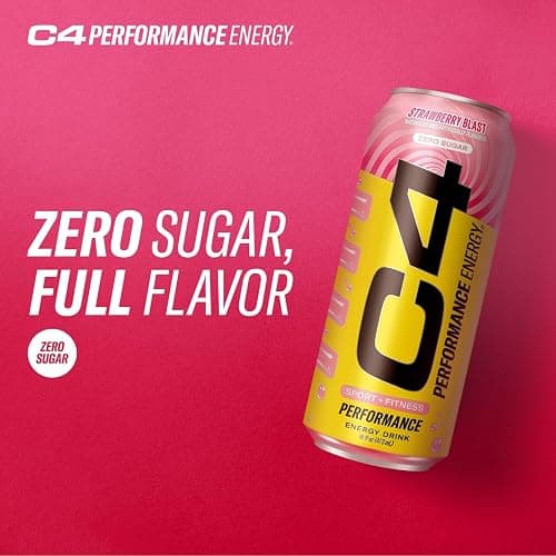 Cellucor C4 Performance Energy Drink | Strawberry Blast | Zero Sugar Carbonated Preworkout Energy | 200mg Caffeine with Beta Alanine | 16 Fl Oz (24 Pack) thumbnail 5