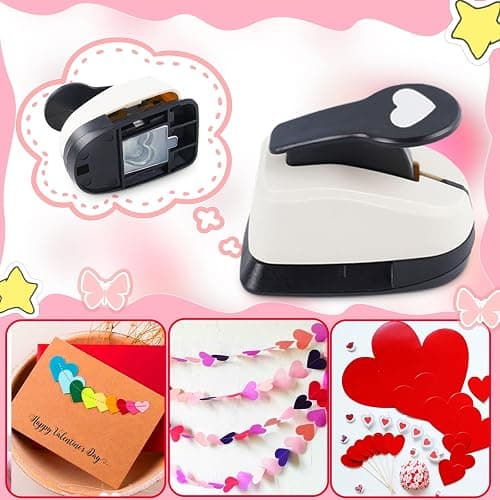 Heart Hole Punch, Paper Punches, HeartPunches for Paper Crafts, Heart Puncher, Hole PuncherHeart, Shaped Hole Punch, 1 inchHeart Paper Punch, 5/8 inch HeartHolePuncher, 3/8 inch Hole Punches Set thumbnail 3
