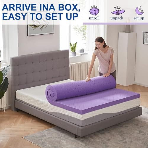 SINWEEK 2 Inch Gel Memory Foam Mattress Topper Ventilated Soft Pressure Relieve Mattress Pad, Breathable Bed Topper, CertiPUR-US Certified, Twin Size thumbnail 5