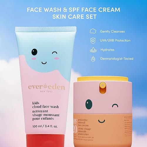 Kids Happy Morning DUO: Clean & Vegan Skin Care for Kids Bundle | Skin Care Cloud Face Wash + SPF 20 Mineral Face Cream | Non-Toxic | Non-Comedogenic | Fun | Easy-to-Use Skincare thumbnail 6