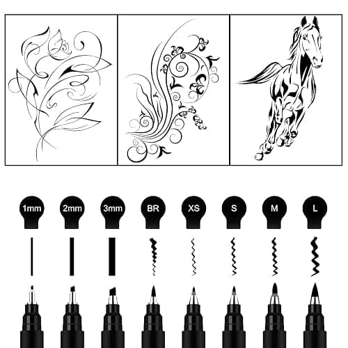 Brusarth Calligraphy Pens,8 Size Calligraphy Pens for Writing,Brush Pens Calligraphy Set for Beginners, Hand Lettering Pens thumbnail 4