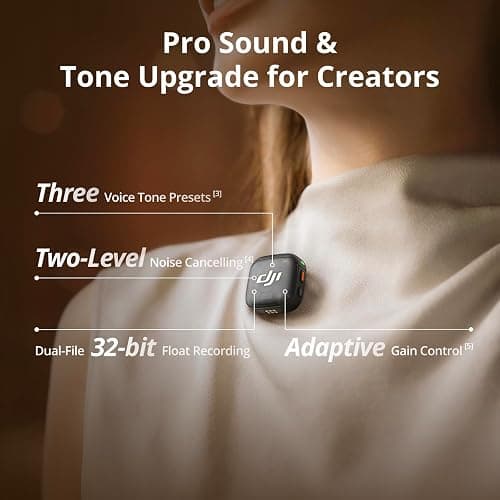 DJI Mic 3 (2 TX + 1 RX + Charging Case), Wireless Microphone for iPhone/Camera/Android, Ultralight, Adaptive Gain Control for Balanced Volume, Dual Band Anti-Interference, 28hrs Use, Vlog thumbnail 3