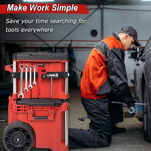 Powerful Magnetic Bar Mount for Packout Toolbox, Capacity Up to 50LBS, Compatible with Mil. waukee Packout Toolbox Side Aluminum Rails, Making Tools within Easy Reach thumbnail 6