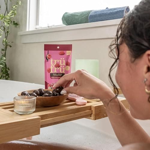 Tru Fru Freeze-Dried Raspberries in Dark & White Chocolate, 1.7 Ounce Bag thumbnail 5