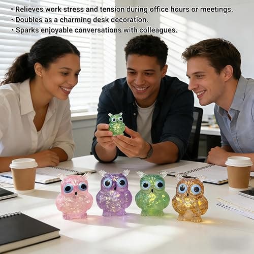 4 Pcs Owl Sugar Stress Ball Fidget Toys, Cute Owl Squishy Toys, Super Soft Animal Squeeze Toys, Owl Squishies for Anxiety Relief Tool thumbnail 2