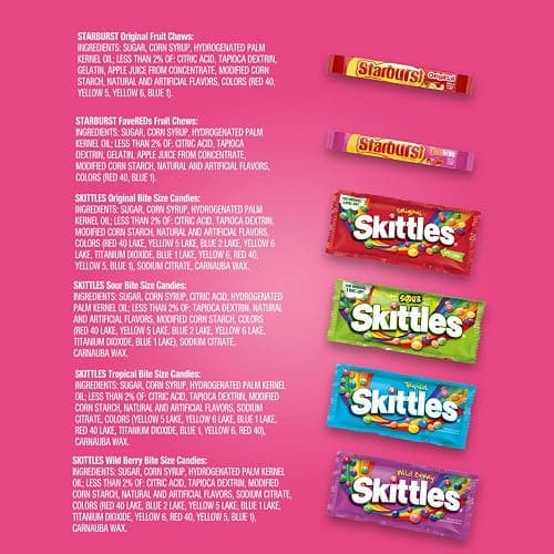 SKITTLES & STARBURST Assorted Candy Variety Pack for Holidays, Gifts, Parties, Candy Assortment, 62.79 oz (30 Count) Bulk Box thumbnail 8