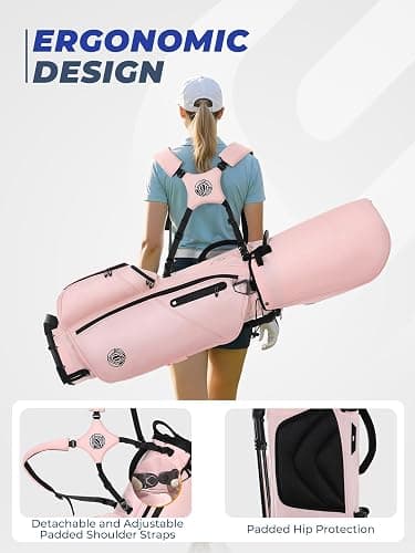 Golf Stand Bag, Lightweight Golf Bags with 7 Way Full-Length Dividers, 900D Weather-Resistant Farbic, Cooler Pockets, Ergonomic Adjustable Strap for Men Women thumbnail 4