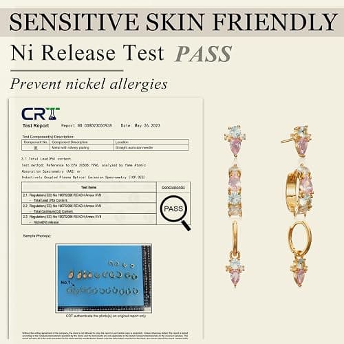 Kenivira Stud Earrings Set for Women, 14K Gold Plated Hypoallergenic Dainty Earrings Girls,3 Pairs Small Cartilage Flat Back Trendy Hoop CZ Earring thumbnail 4