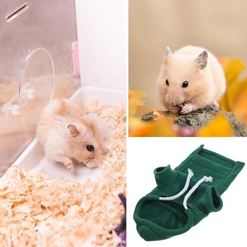 Ferret Clothes Hamster Sweatshirt Guinea Pig Hoodie Hamster Sweater Bunny Hamster Clothing Guinea Pig Outfits Small Animal Warm Vest Green S Red Hoodie thumbnail 3