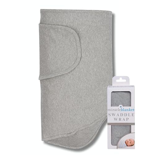 Miracle Blanket Swaddle Wrap – Help Your Newborn Sleep Longer – Soft & Secure Sleep Sack for Infants – Easy-to-Use Swaddling Blanket for a Calm Baby (Solid Heather Gray) - Image 1