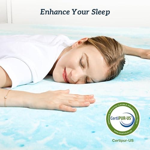 Sweetcrispy Memory Foam Mattress Topper Twin XL, 3 Inch Thick Gel Infused Cooling Toppers Pad for Twin XL Size Bed, Sleeper Sofa, RV, Camper, CertiPUR US Certified, Ventilated and Breathable thumbnail 5