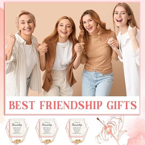 Tondiamo 6 Sets Friendship Necklace for Women Love Knot Necklace with Canvas Drawstring Bags Friendship Graduation Gifts for Her Best Friend and Soul Sister Birthday Gifts thumbnail 7