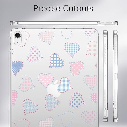 VibrantFruitique for 10.2" iPad 2019/2020/2021,Cute Watercolor Heart Crystal Clear Case,Slim Lightweight Anti-Scratch Soft TPU Bumper Hard Acrylic Back Shell for iPad 7th/8th/9th Gen for Women thumbnail 4