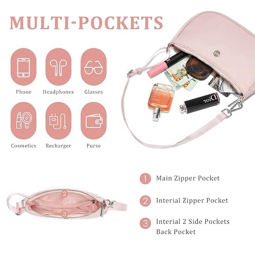 Shoulder Bag for Women Handbags with Adjustable Strap Underarm Purse Mini Clutch Purses Trendy Crescent Bags 1L thumbnail 3