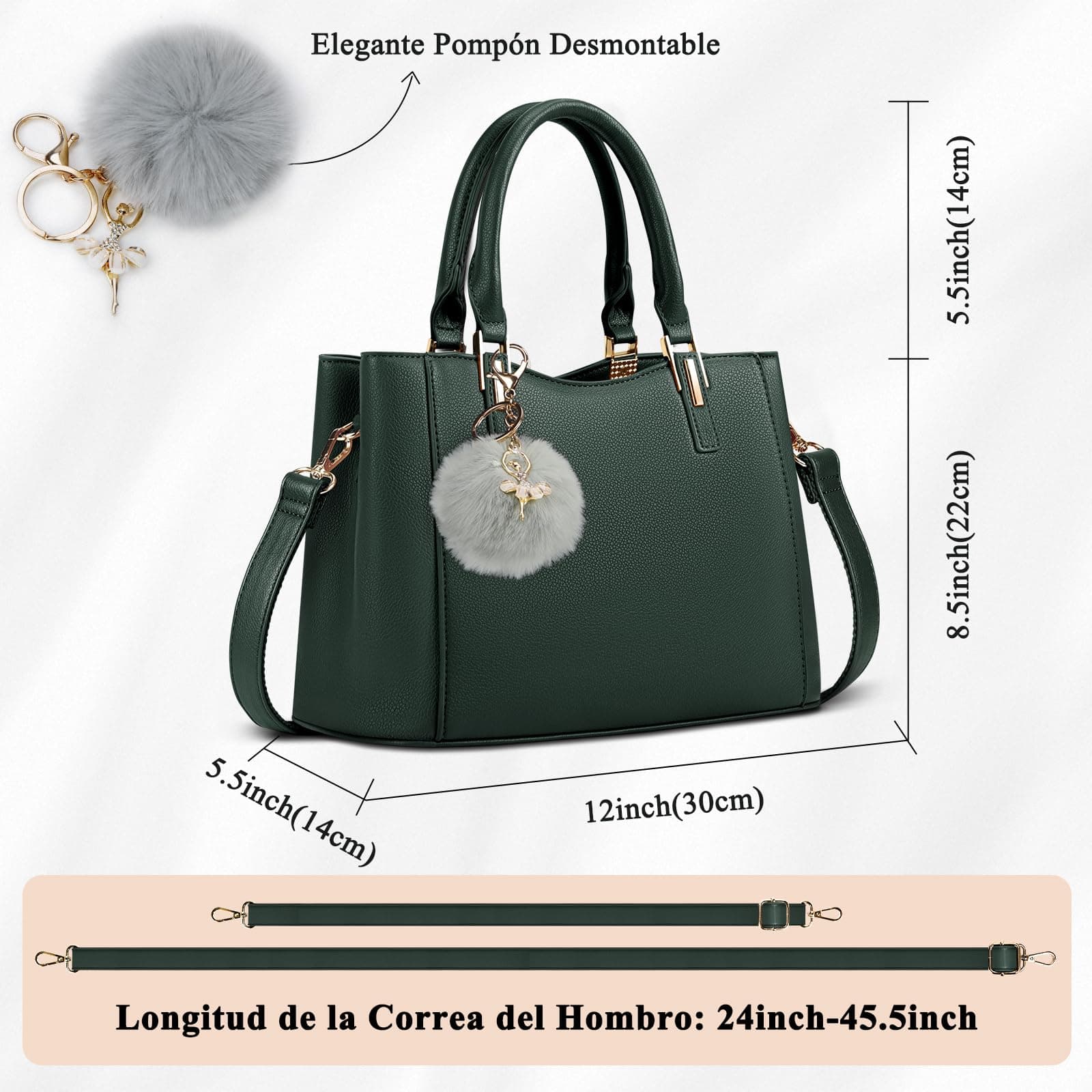 NUBILY Bolsas de Mujer, PU Monederos de cuero para Mujeres Impermeable Crossbody Mujeres Bolsos Antirrobo Tote Monedero Señoras thumbnail 4