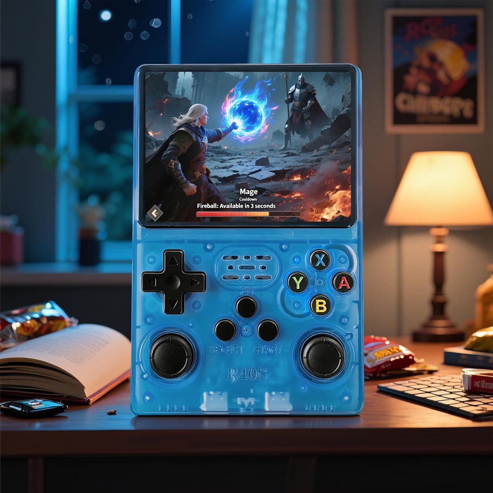 Consola de Videojuegos Retro Portátil R40S 256GB 45,000+ Juegos Clásicos Retro Consola 3.5" Portátil, R36Pro Actualizada (Azul lago) thumbnail 3