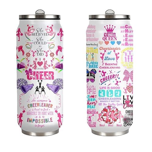 YOPIGOT Cheerleader Tumbler Cup,Cheer Gifts For Girls Women,Cheerleading Mug,Cheerleading Gift for Girls Teen Birthday Christmas Gifts for Cheer Coach Friend Besties Stainless Steel Tumblers 17oz - Image 1