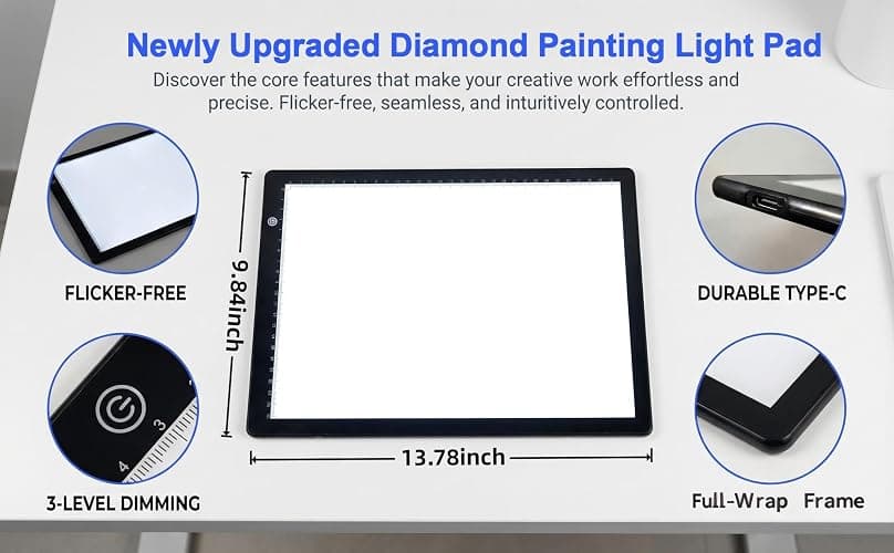 156PCS All Inclusive Diamond Art Accessories Kit with A4 Diamond Painting Light Pad Kit,Diamond Art Trays with Lids& 5D Painting Tools Set for Full Drill & Partial Drill Art thumbnail 4