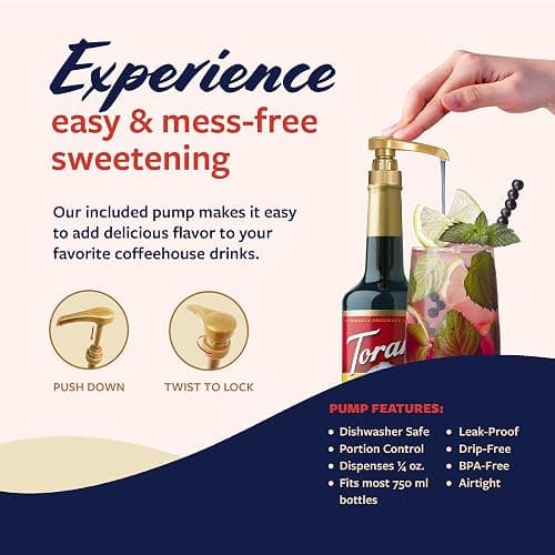 Torani Blueberry Syrup for Drinks, Flavoring for Iced Tea, Lemonade, Sodas, and Cocktails, Glass Bottle with Pump Included, 25.4 Fl Oz thumbnail 5