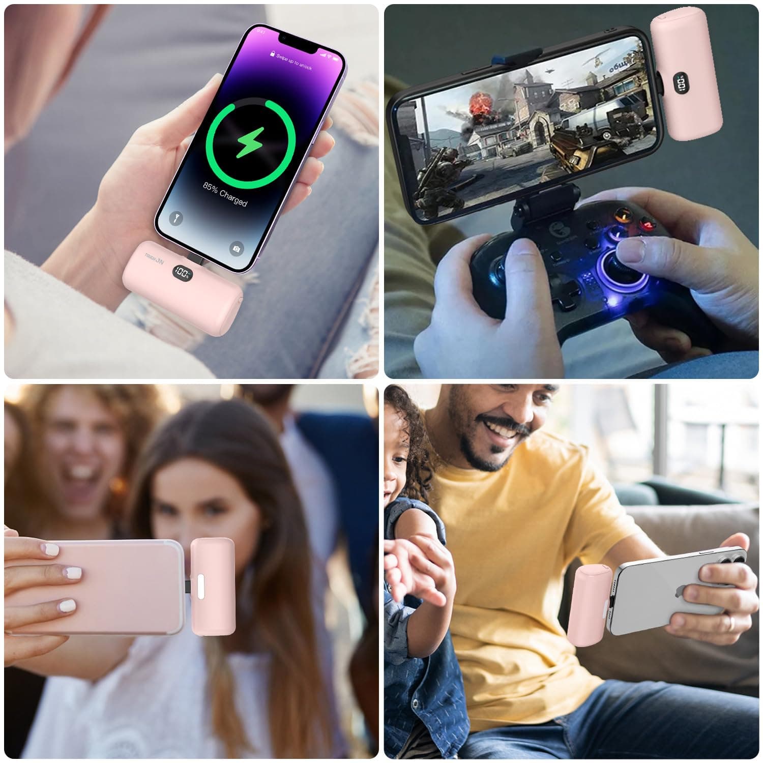 TOUGH ON Mini Portable Charger 5000mAh Power Bank PD Fast Charging, LCD Display Small Battery Pack Compatible with iPhone 14,13,12 Pro/Plus/Pro Max,11 and More thumbnail 9