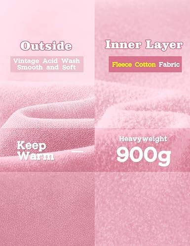 FAIABLE Womens Oversized Acid Wash Hoodie Unisex Heavyweight Cotton Hoodies Fleece Vintage Washed Sweatshirt Women Men thumbnail 5