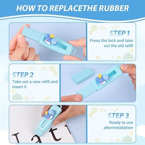 24 Pcs Cute Retractable Eraser for Pencils Cute School Supplies Kawaii Erasers for Kids Fun Cartoon Erasers Back to School Supplies Kid Party Favors Gift (Style 1) thumbnail 3