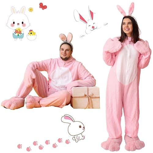 Leitee Easter Adult Bunny Feet Slippers and Tail, Rabbit Shoe | Rabbit Feet Slippers for Women Man, Bunny Costume Cosplay Accessories thumbnail 4
