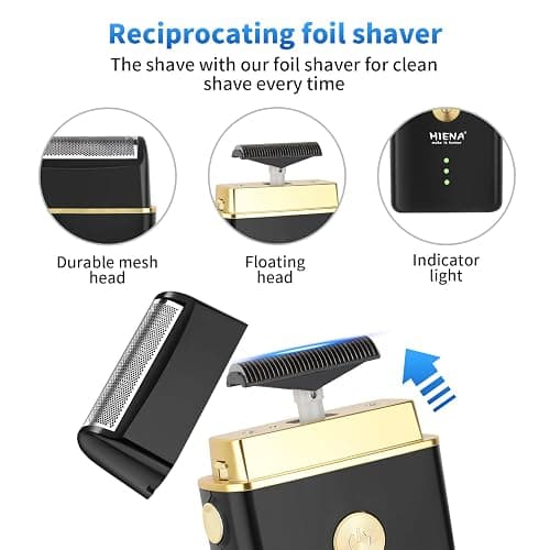 HIENA PRO Professional Hair Clippers for Men, Cordless Hair Clipper for Barber Clippers and Trimmer LED Haircut Set with Foil Shaver, Nose Trimmer, Rechargeable Clippers for Men thumbnail 7