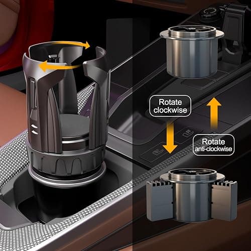 Automatic Car Cup Holder Expander, Large Water Bottles Holder for Yeti, Hydro Flask, Nalgene, Stanley, Owala 24/32/45/50 oz Travel Tumbler & Mug, Adjustable Car Cup Insert Accessories (CH03, 1PACK) thumbnail 5