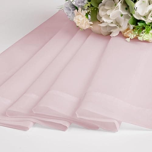 OWEINE Sheer Curtains 84 Inches Long 2 Panels Set, Rod Pocket Fimly Voile Solid Blush Window Curtain Panels for Living Room Bedroom, Soft Voile Sheer Curtains & Drapes, Total 84 Inches Width thumbnail 7