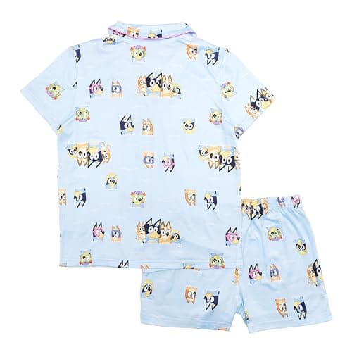 Bluey girls 2-piece Loose-fit Button Down Pajama Set, Soft & Cute for Kids thumbnail 3