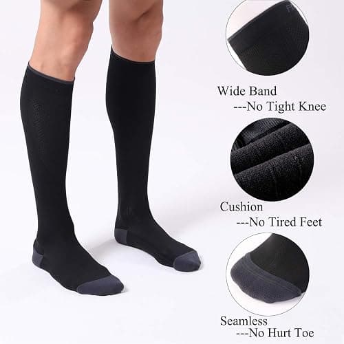 FITRELL 3 Pairs Compression Socks for Women and Men 20-30mmHg-Circulation Support Socks thumbnail 6